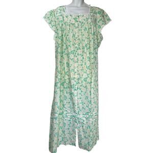 lanz of salzburg floral short Cap sleeve pockets long nightgown Plus Size 3X